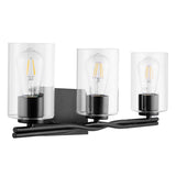 Prominence Home Lantier Matte Black 3-Light Bathroom Vanity Light with Clear Glass