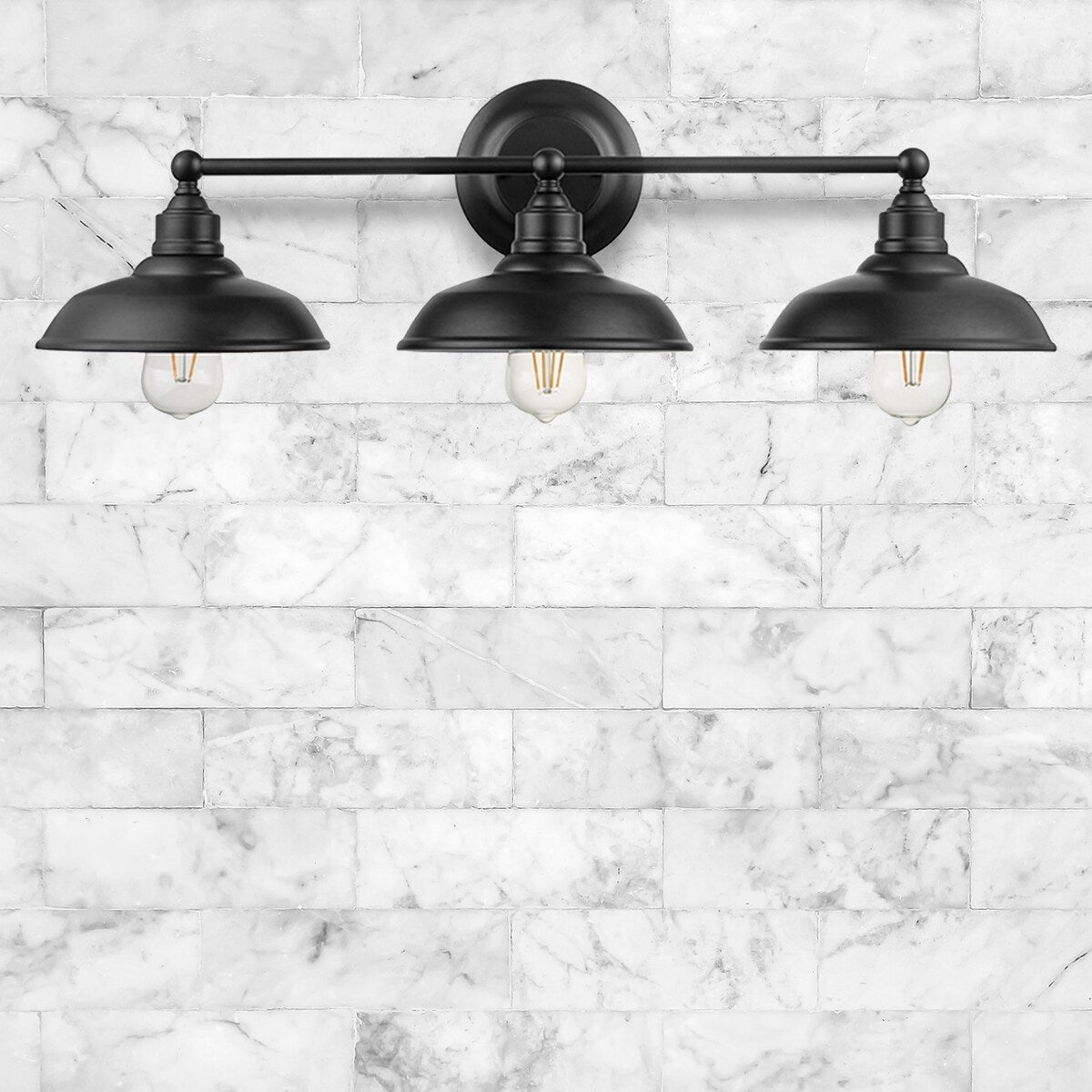 Prominence Home Lyndan, Indoor Vanity & Bathroom Light, Matte Black & Brushed Nickel Finishes - 3-Light