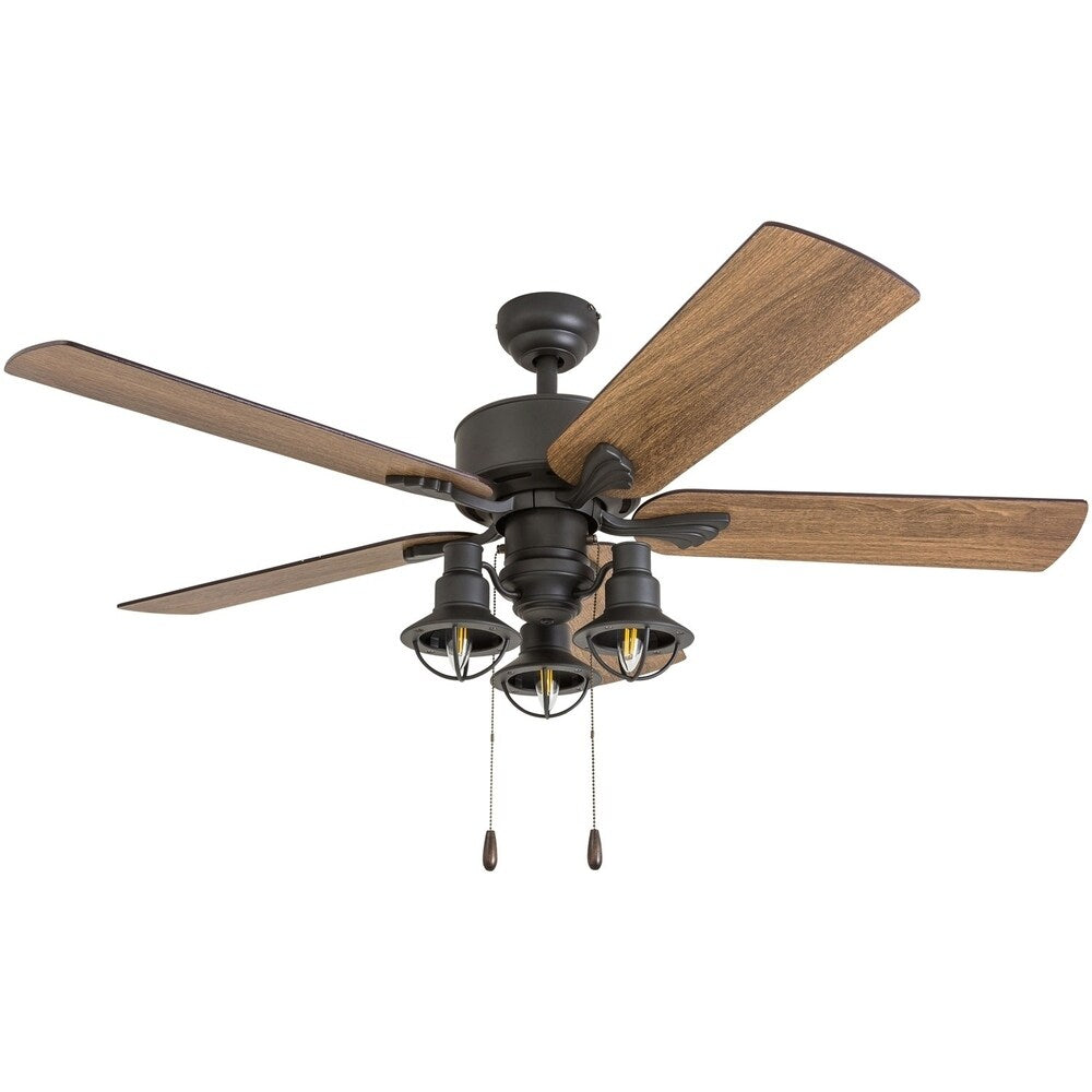 The Gray Barn Stormy Grain 52-inch Aged Bronze LED Ceiling Fan