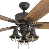 The Gray Barn Stormy Grain 52-inch Aged Bronze LED Ceiling Fan