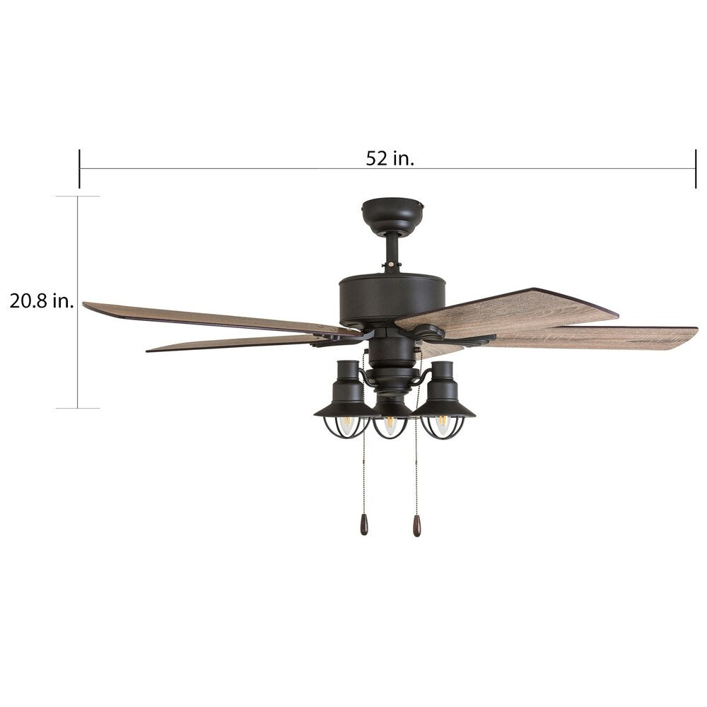 The Gray Barn Stormy Grain 52-inch Aged Bronze LED Ceiling Fan