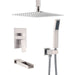 Proox 12" Pressure Balancing Shower Rain Valve with Tub Faucet Spout Set Handheld