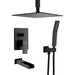 Proox 12" Pressure Balancing Shower Rain Valve with Tub Faucet Spout Set Handheld