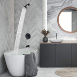 Proox Single Handle Rain Shower Head System Tub Faucet Shower Combo Set