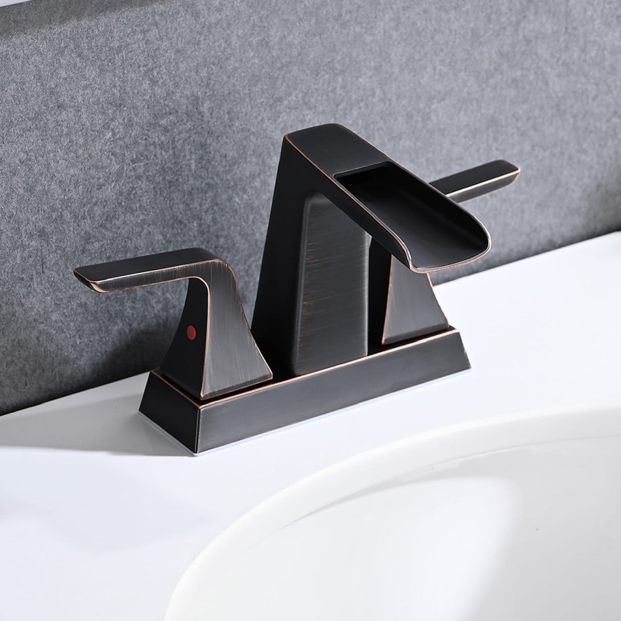 PROOX 4 in Centerset Bathroom Waterfall Faucet with Drain Assembly