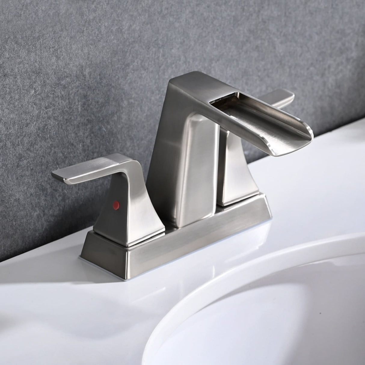 PROOX 4 in Centerset Bathroom Waterfall Faucet with Drain Assembly