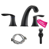 Proox 8 inch Widespread Two Handles Bathroom Sink Faucet with Pop Up Drain