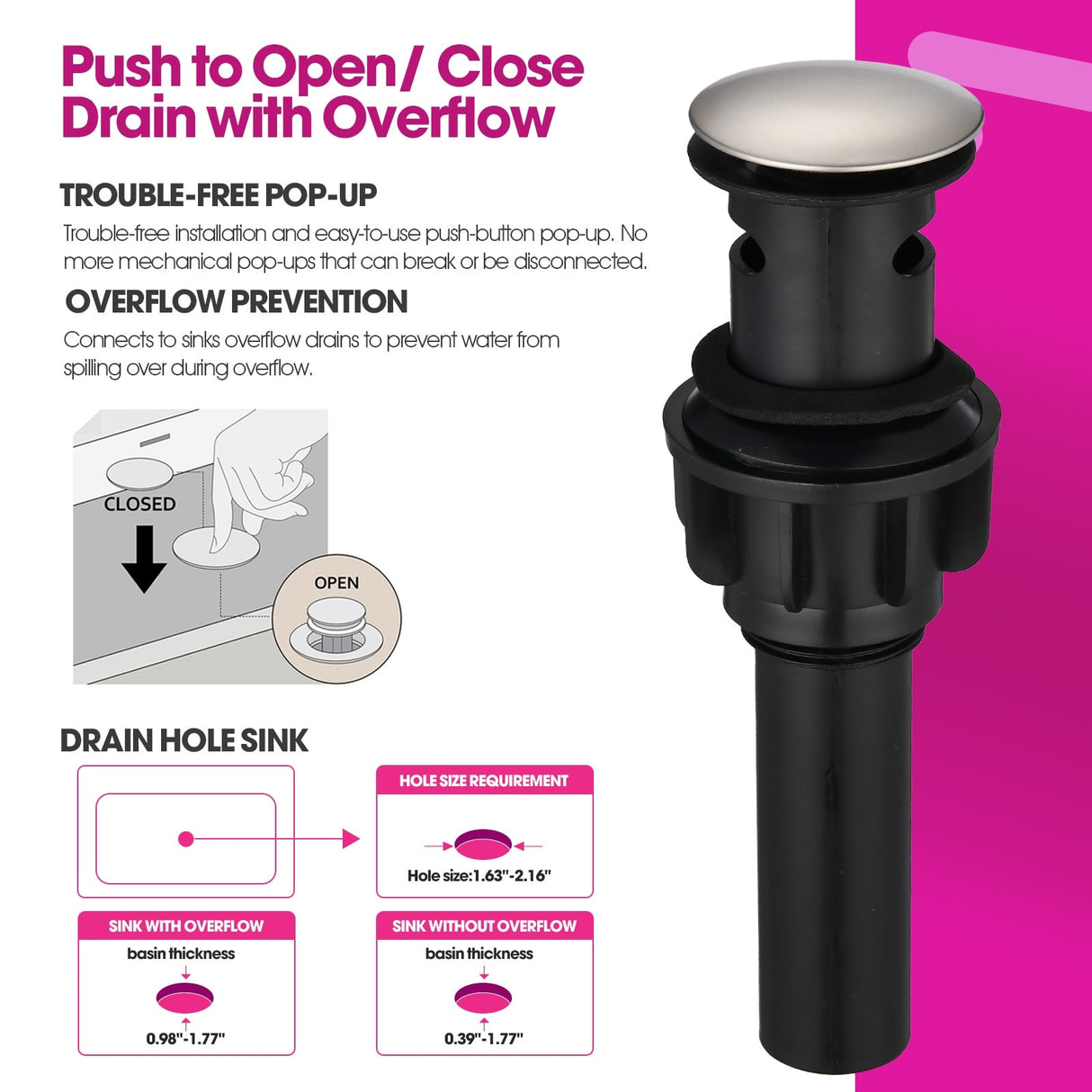 Proox 8 inch Widespread Two Handles Bathroom Sink Faucet with Pop Up Drain