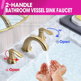 Proox 8 inch Widespread Two Handles Bathroom Sink Faucet with Pop Up Drain