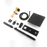 Proox Wall Mount 10 inch. Rainfall Shower Faucet w/ 3 Handle Shower Handheld
