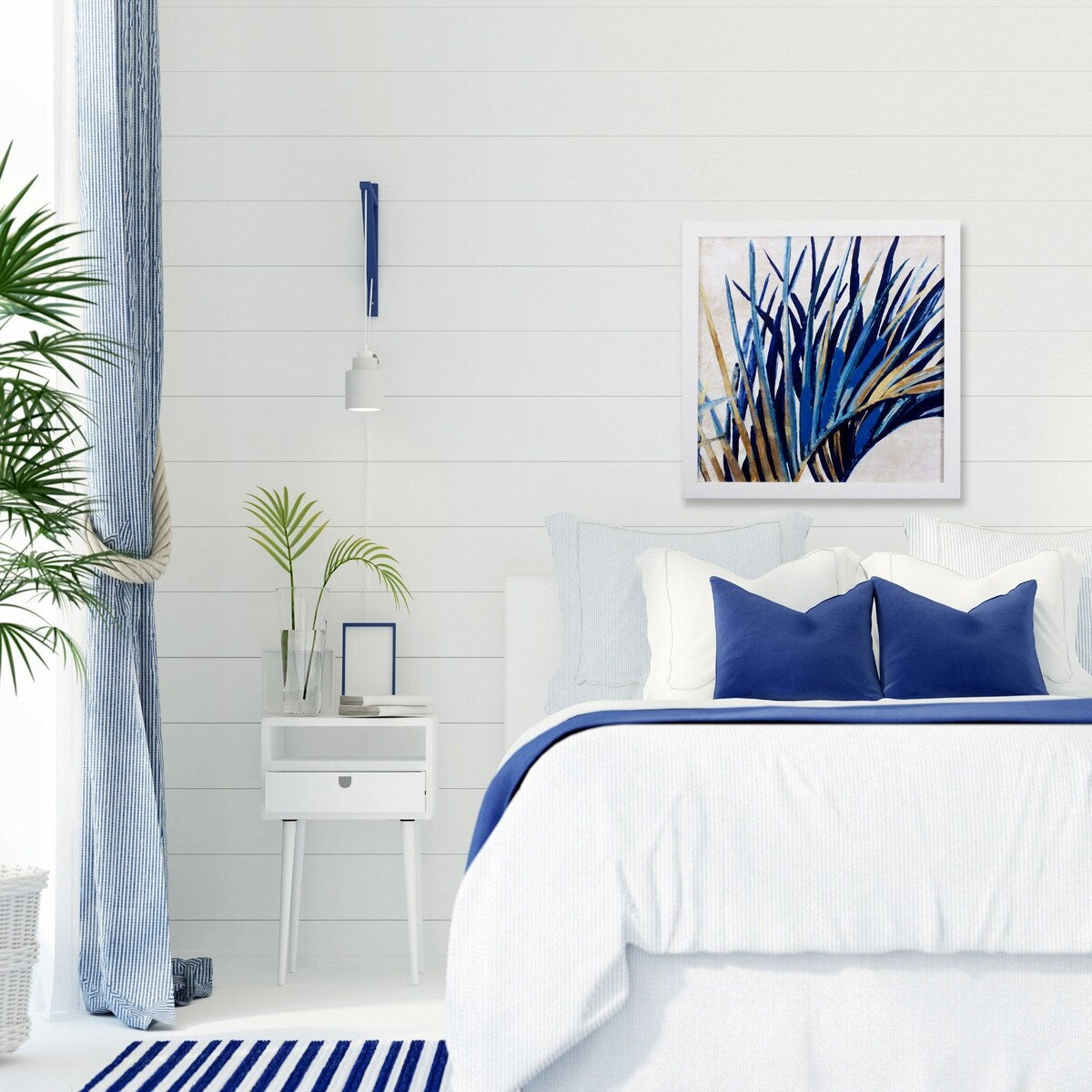Propac Images Easing Palm I Textured Wall Art - Blue