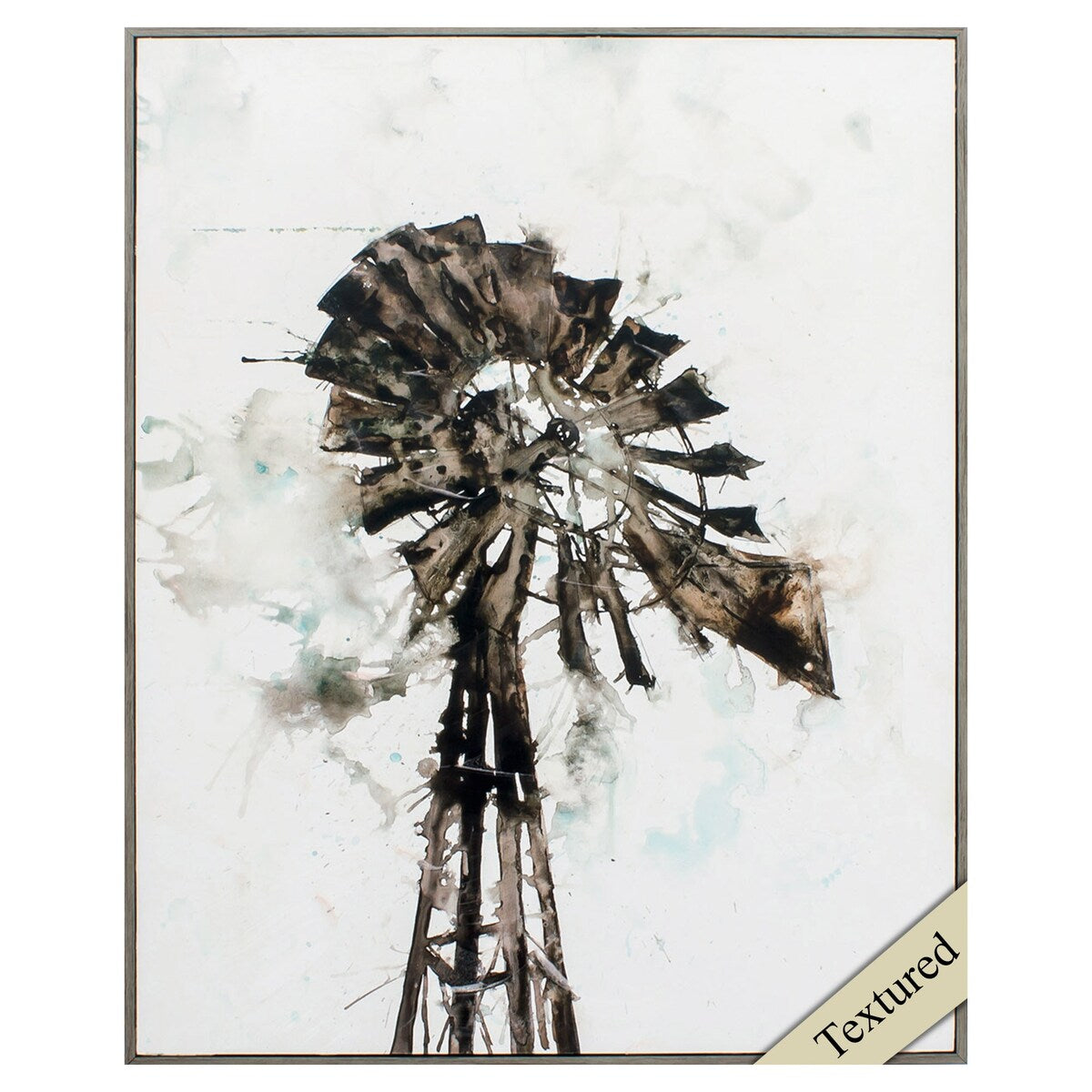 Propac Images Watercolor Windmill Textured Wall Art - Brown