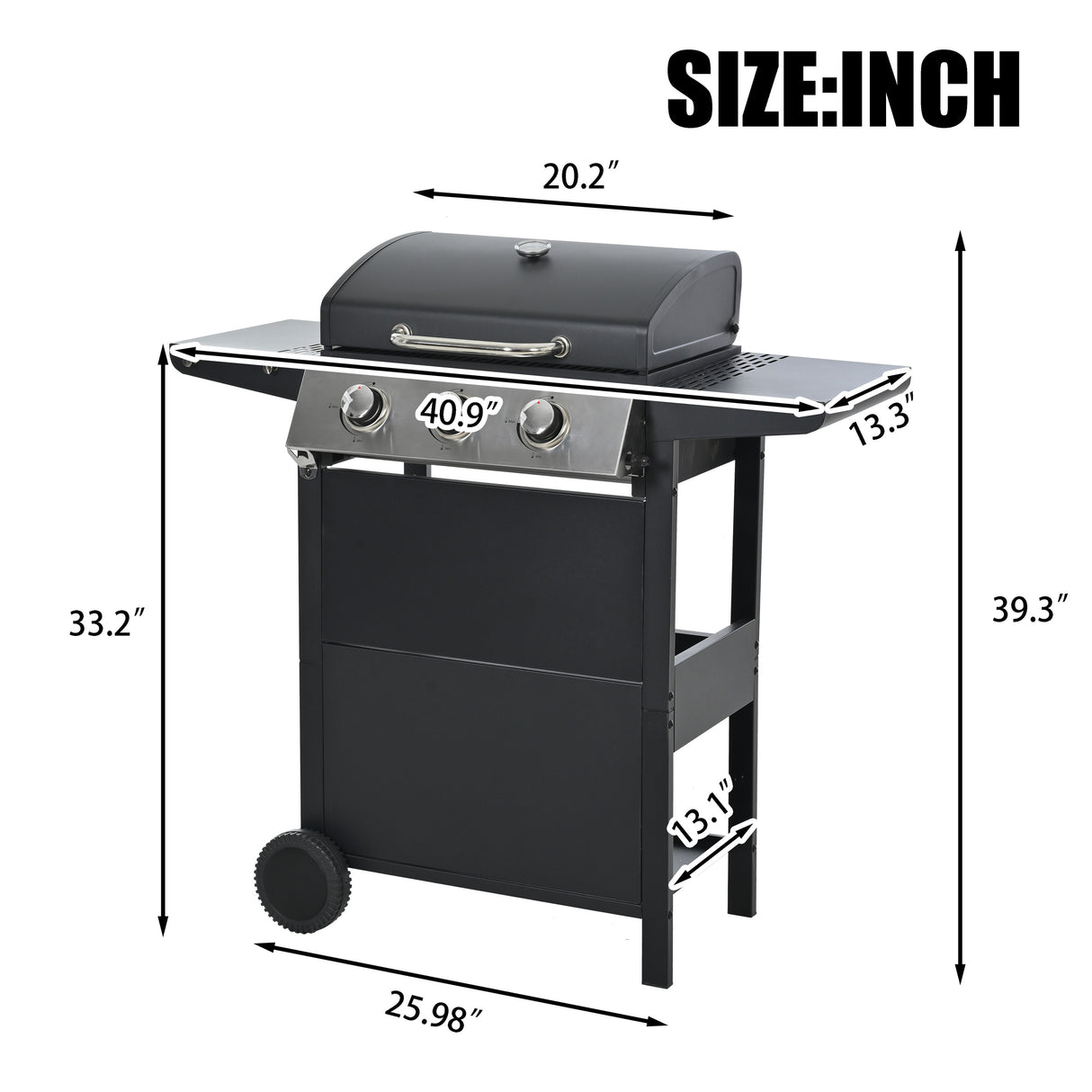 Propane 3 Burner Barbecue Grill Stainless Steel
