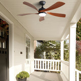 Propeller Smart Ceiling Fans with LED Light, 5 Blades, Black+Brown