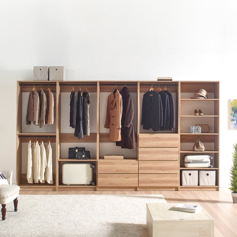 Prosper 32" Oak Wood Walk-in Closet with Two Rods