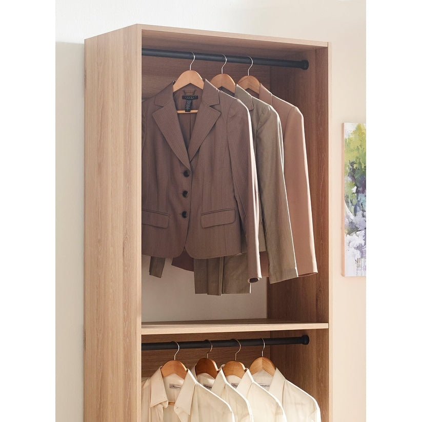Prosper 32" Oak Wood Walk-in Closet with Two Rods