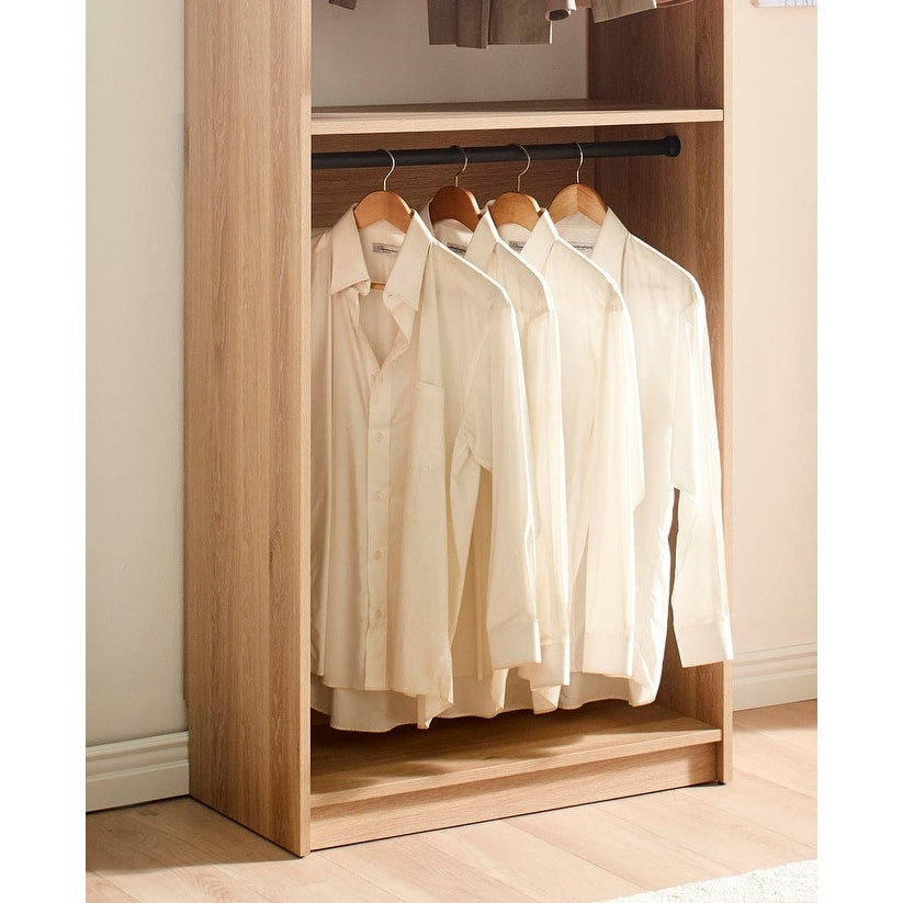 Prosper 32" Oak Wood Walk-in Closet with Two Rods