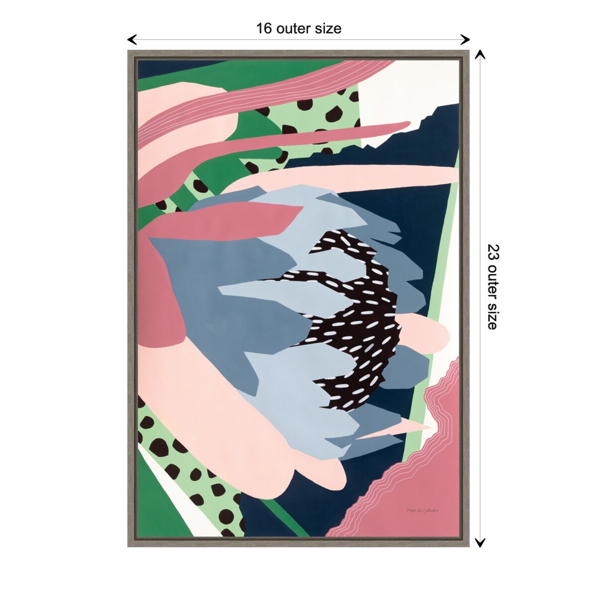 Protea Flower Pizzaz by Megan Gallagher (16 x 23 in.), Framed Canvas Wall Art Print - Sylvie Greywash