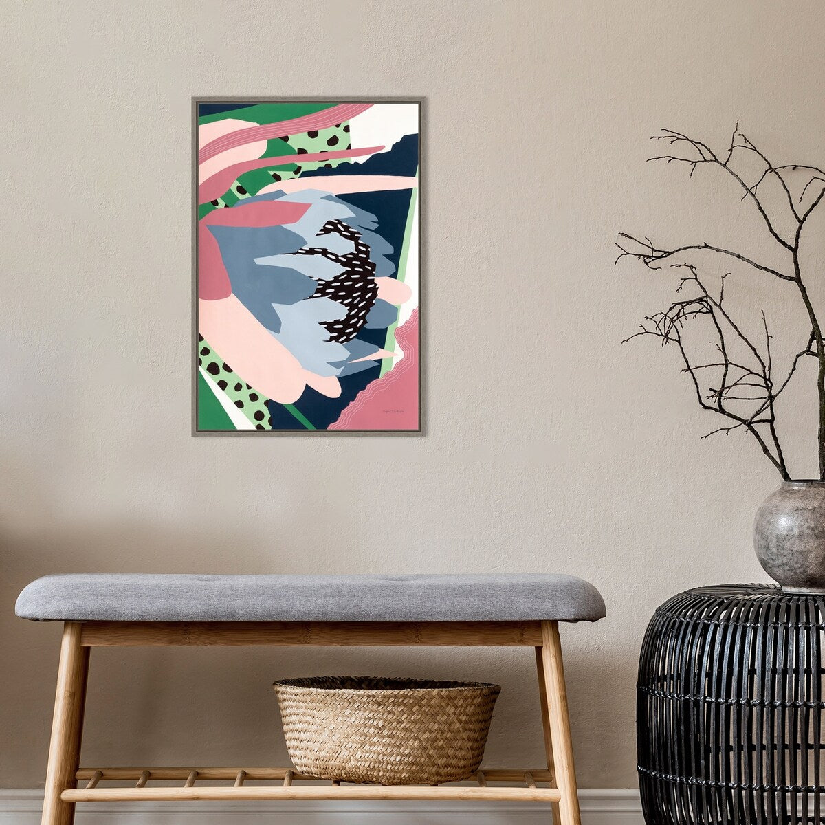Protea Flower Pizzaz by Megan Gallagher (16 x 23 in.), Framed Canvas Wall Art Print - Sylvie Greywash
