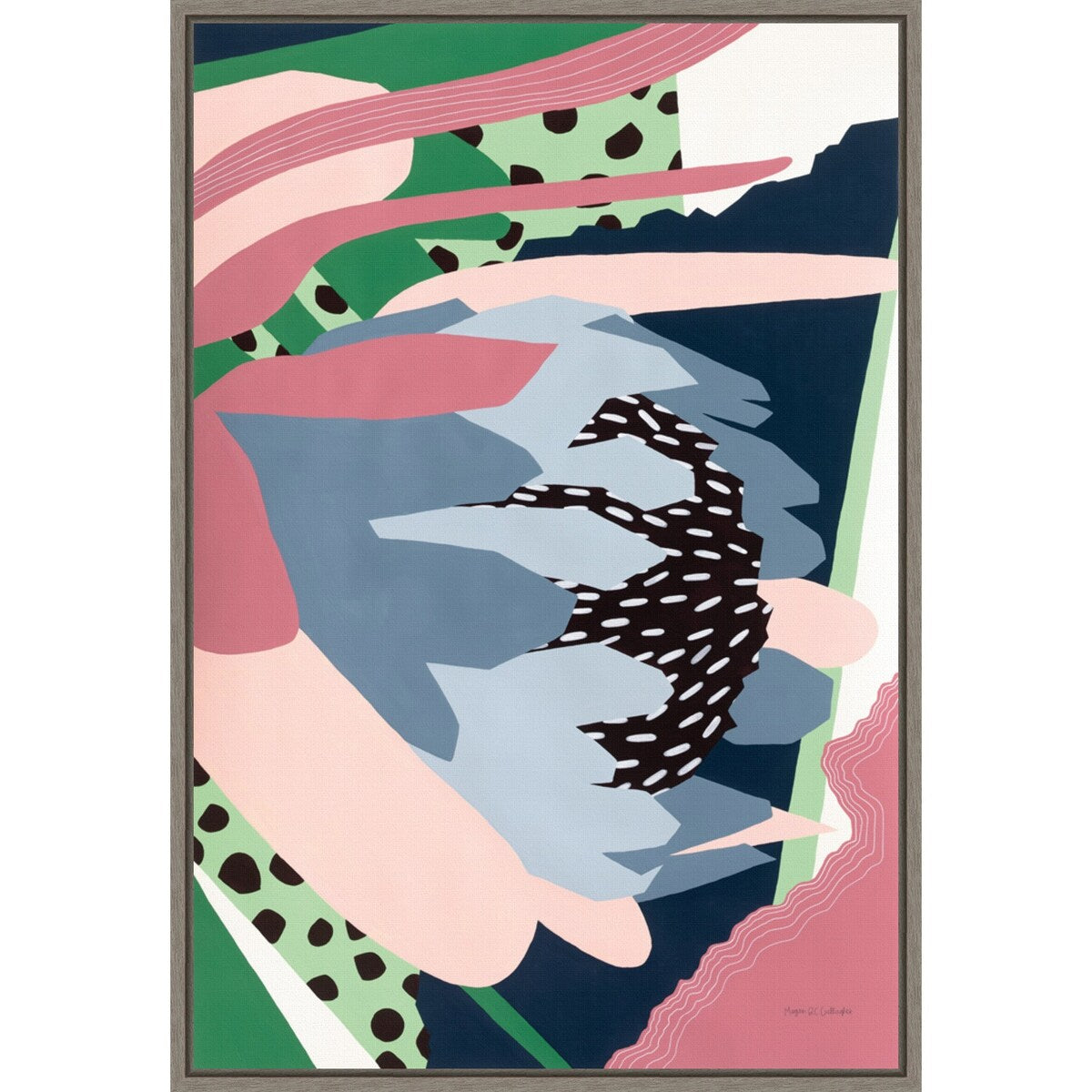 Protea Flower Pizzaz by Megan Gallagher (16 x 23 in.), Framed Canvas Wall Art Print - Sylvie Greywash