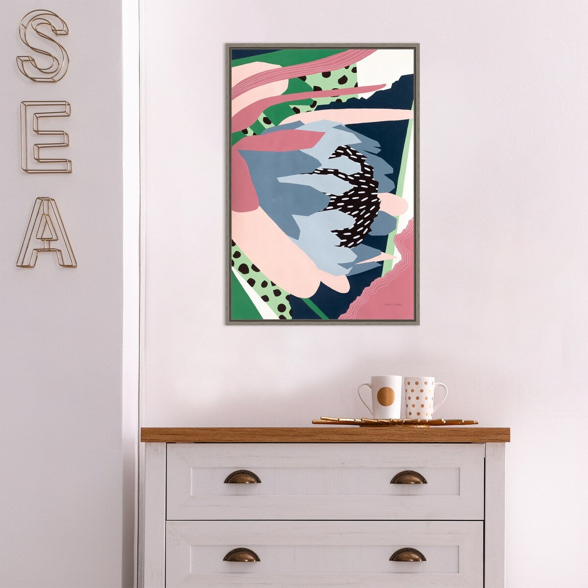 Protea Flower Pizzaz by Megan Gallagher (16 x 23 in.), Framed Canvas Wall Art Print - Sylvie Greywash