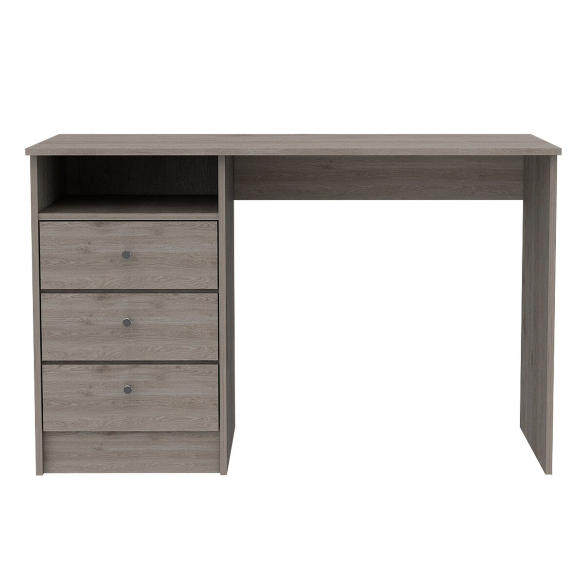 Providence 3-Drawer Writing Desk with Open Compartment Light Gray