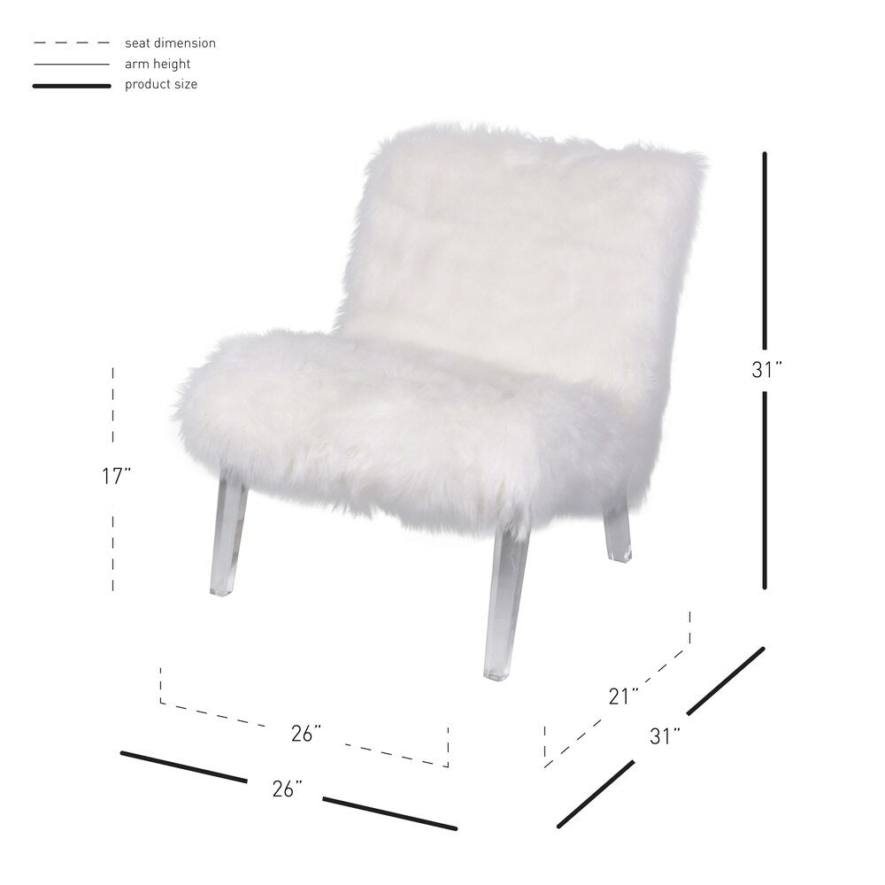 Prudence Faux Fur Acrylic Chair
