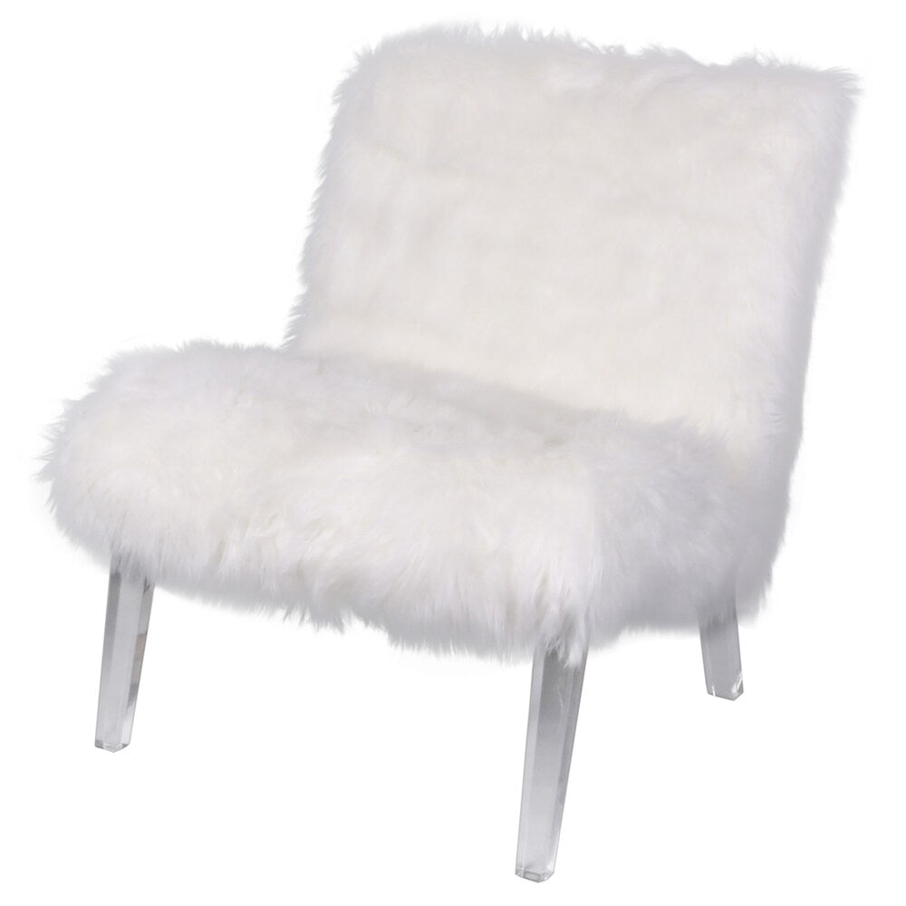 Prudence Faux Fur Acrylic Chair