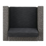 Puerta 5-piece Outdoor Wicker Chat Set with Water Resistant Cushions by Christopher Knight Home