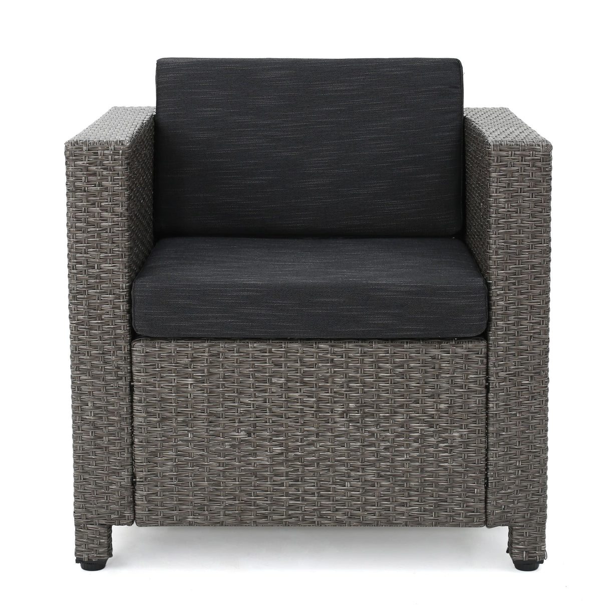 Puerta 5-piece Outdoor Wicker Chat Set with Water Resistant Cushions by Christopher Knight Home
