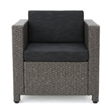 Puerta 5-piece Outdoor Wicker Chat Set with Water Resistant Cushions by Christopher Knight Home