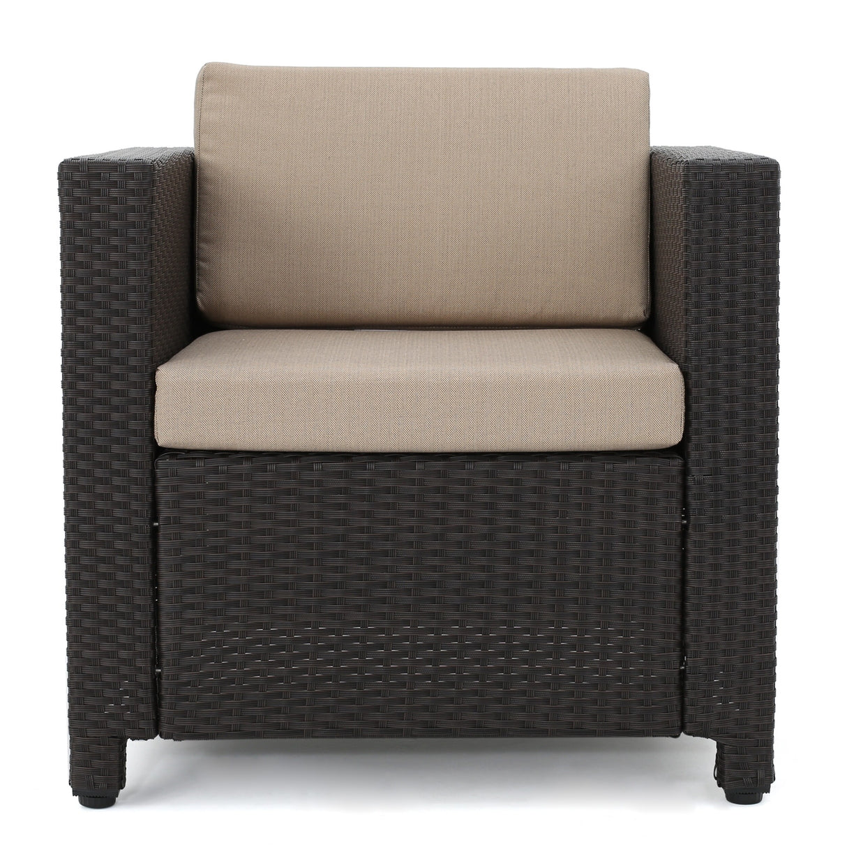 Puerta 5-piece Outdoor Wicker Chat Set with Water Resistant Cushions by Christopher Knight Home