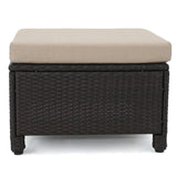 Puerta 5-piece Outdoor Wicker Chat Set with Water Resistant Cushions by Christopher Knight Home