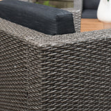 Puerta 5-piece Outdoor Wicker Chat Set with Water Resistant Cushions by Christopher Knight Home
