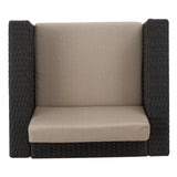 Puerta 5-piece Outdoor Wicker Chat Set with Water Resistant Cushions by Christopher Knight Home