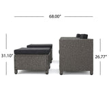 Puerta 5-piece Outdoor Wicker Chat Set with Water Resistant Cushions by Christopher Knight Home