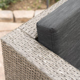 Puerta 5-piece Outdoor Wicker Chat Set with Water Resistant Cushions by Christopher Knight Home