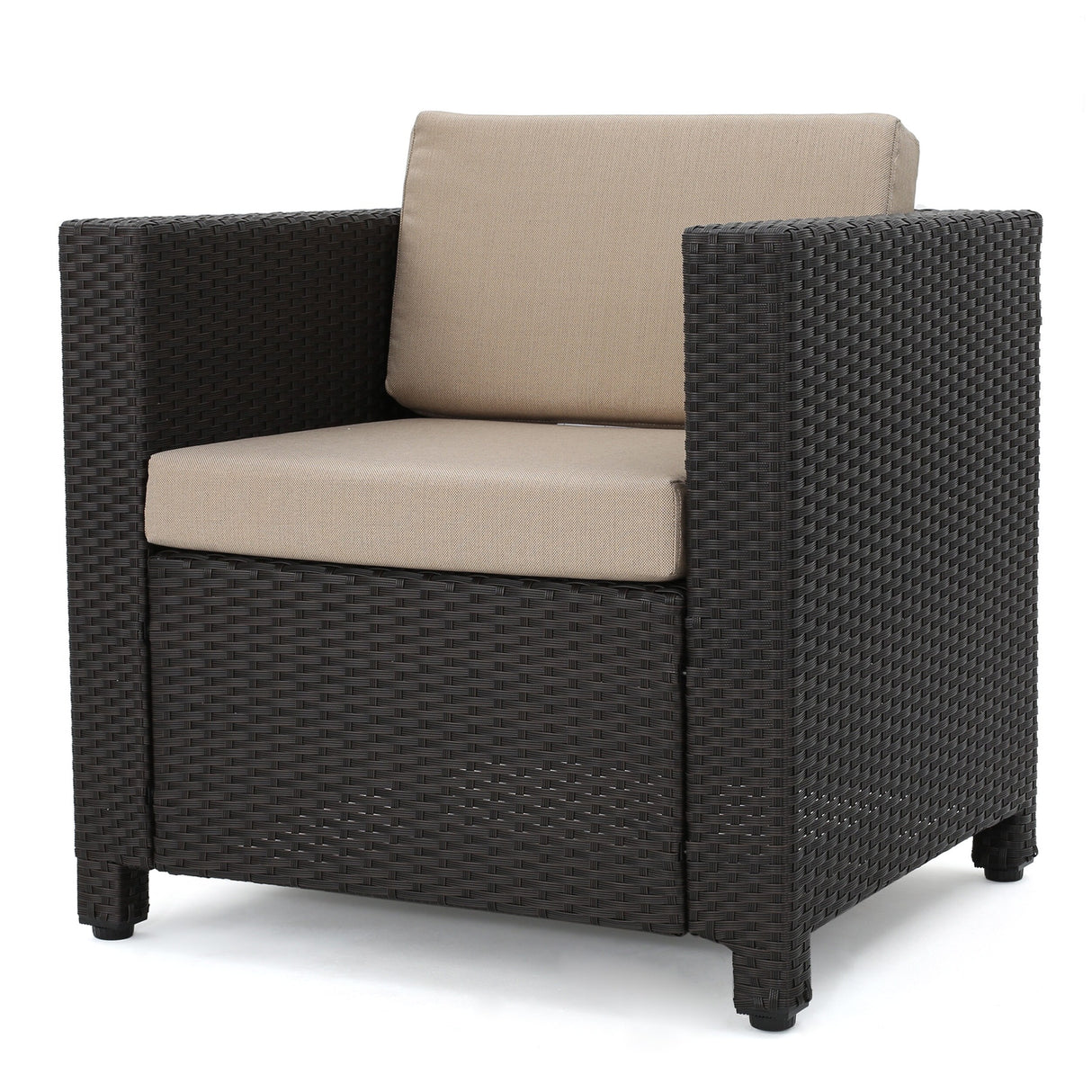 Puerta 5-piece Outdoor Wicker Chat Set with Water Resistant Cushions by Christopher Knight Home