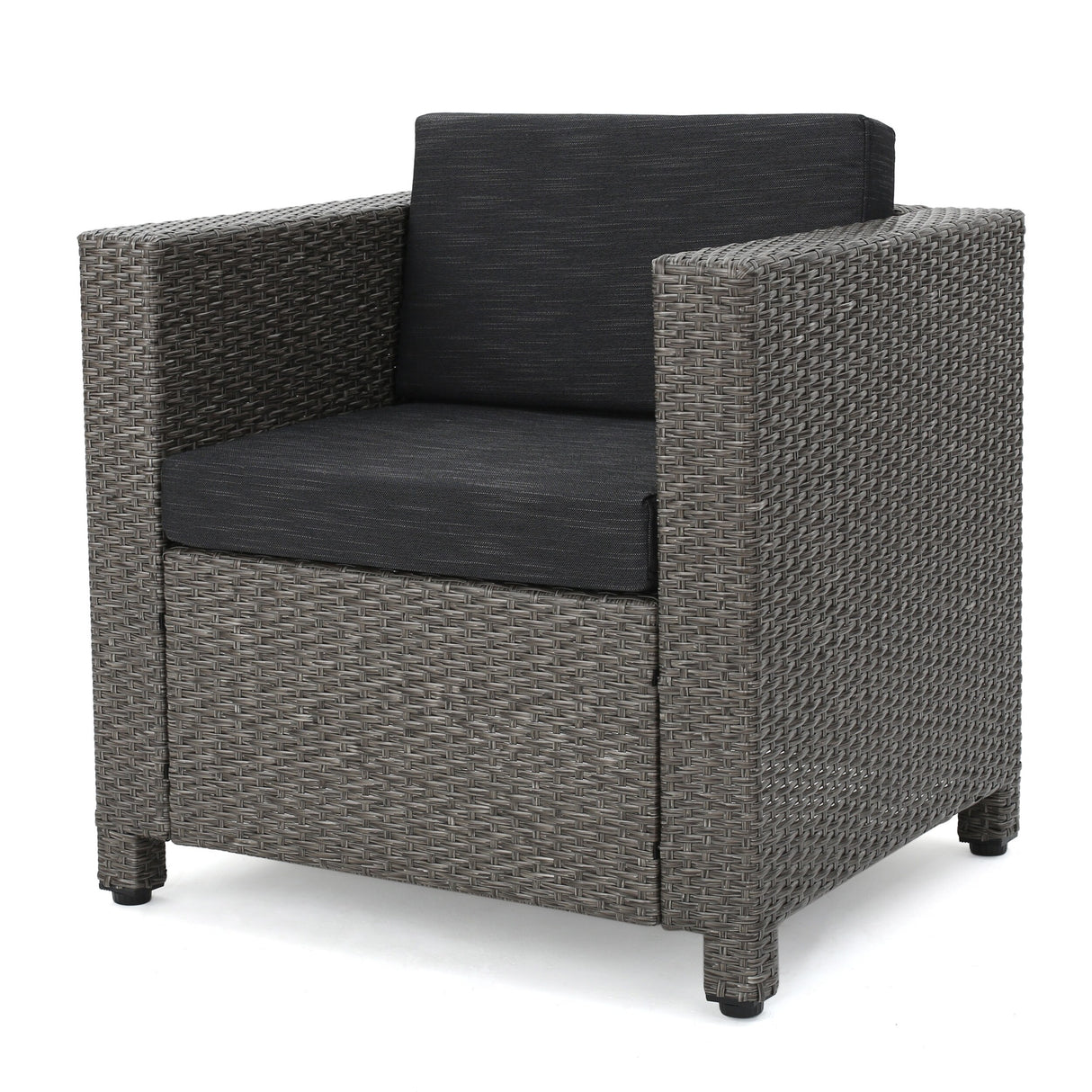 Puerta 5-piece Outdoor Wicker Chat Set with Water Resistant Cushions by Christopher Knight Home