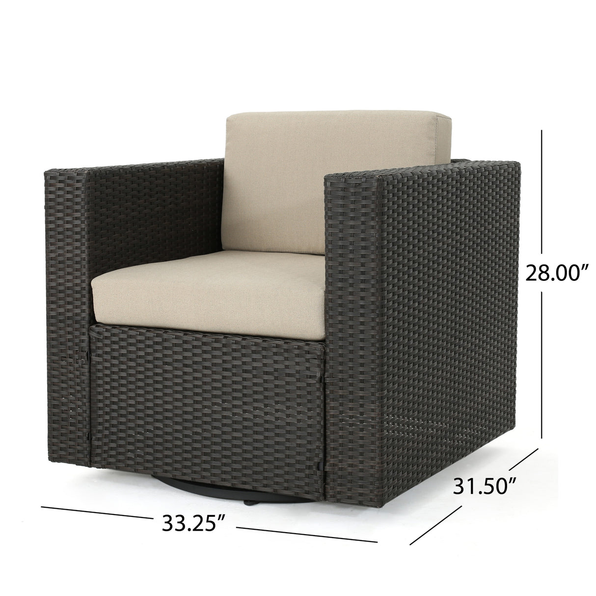 Puerta Grey Wicker V-Shaped Sofa and Swivel Chair Set by Christopher Knight Home