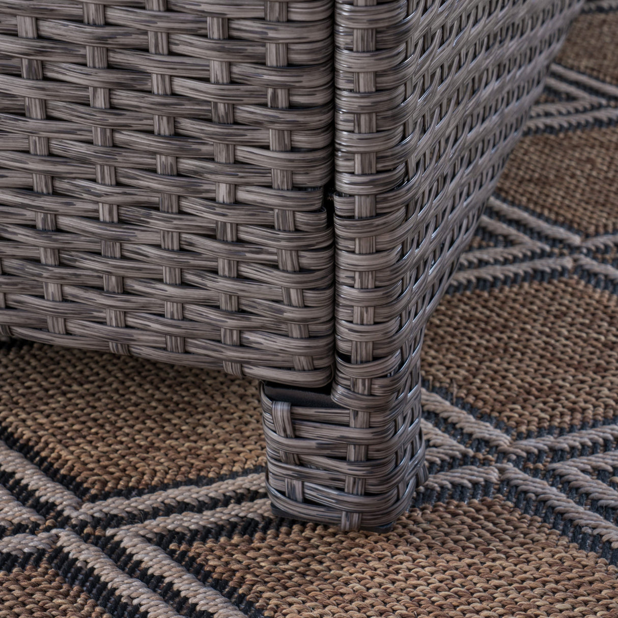 Puerta Grey Wicker V-Shaped Sofa and Swivel Chair Set by Christopher Knight Home