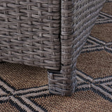 Puerta Grey Wicker V-Shaped Sofa and Swivel Chair Set by Christopher Knight Home