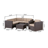 Puerta Grey Wicker V-Shaped Sofa and Swivel Chair Set by Christopher Knight Home