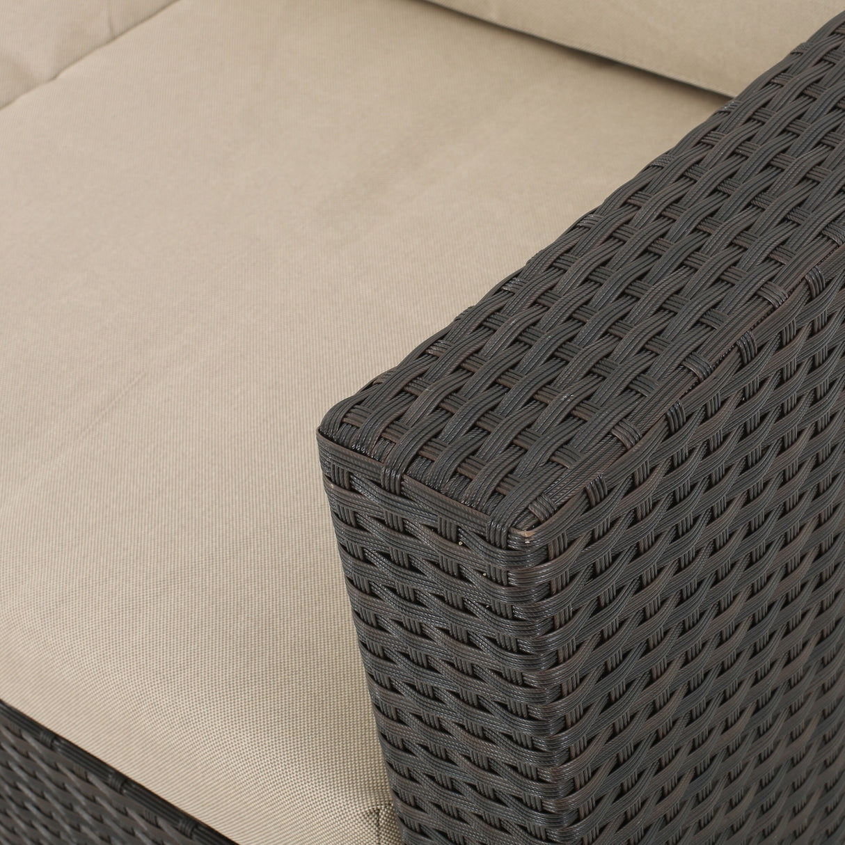 Puerta Grey Wicker V-Shaped Sofa and Swivel Chair Set by Christopher Knight Home