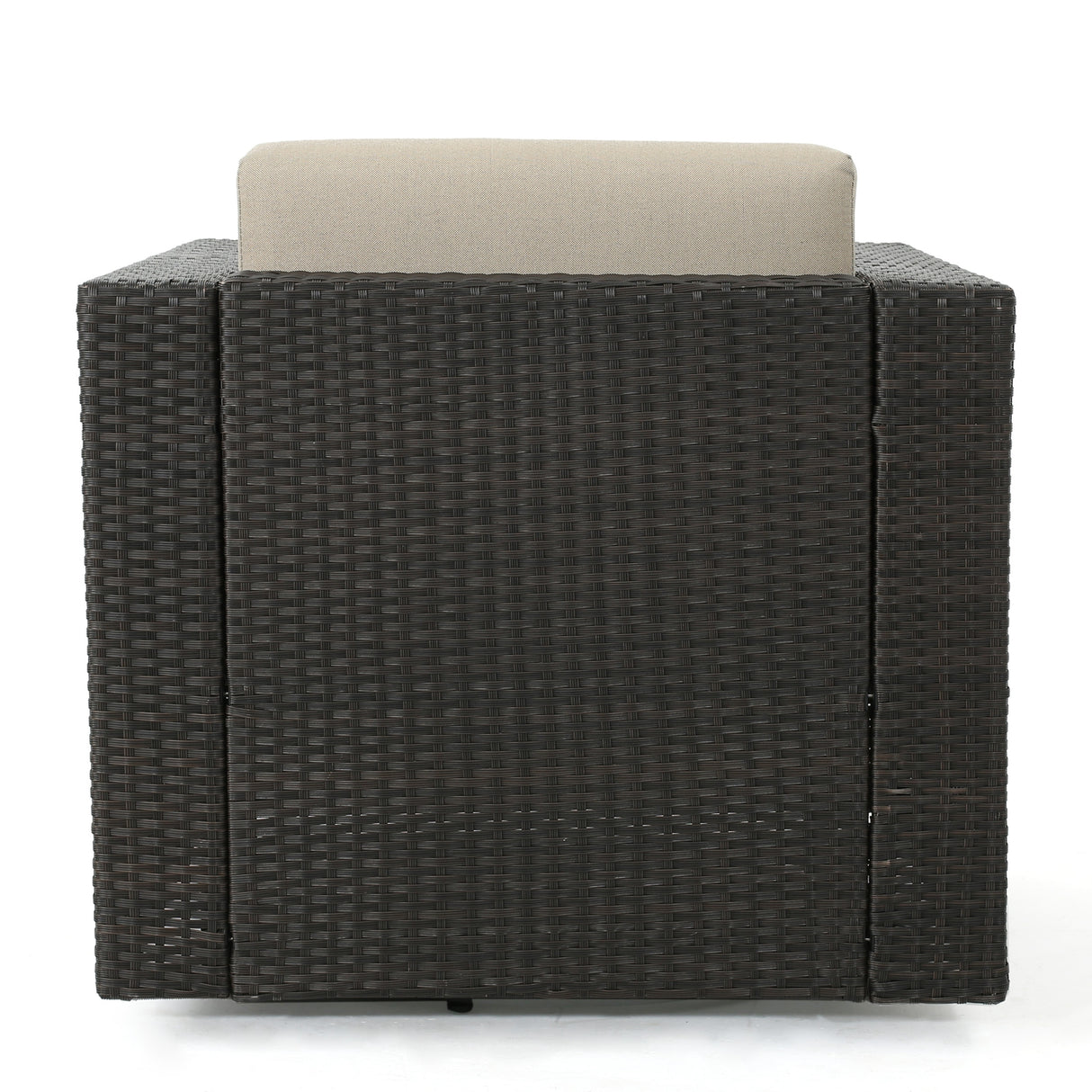 Puerta Grey Wicker V-Shaped Sofa and Swivel Chair Set by Christopher Knight Home