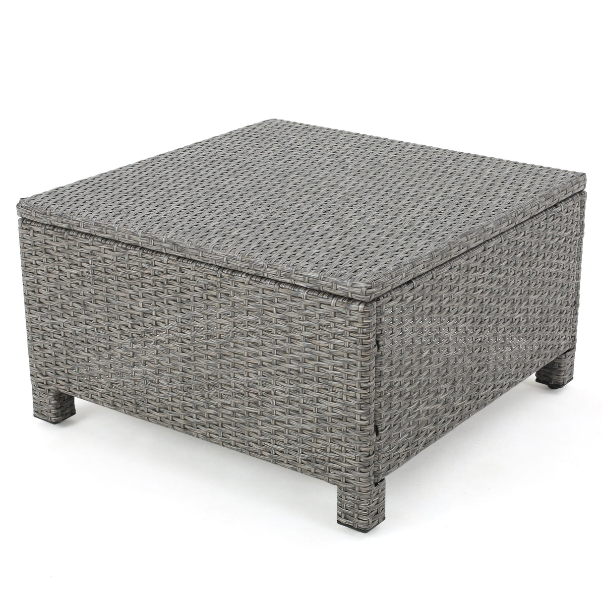 Puerta Grey Wicker V-Shaped Sofa and Swivel Chair Set by Christopher Knight Home