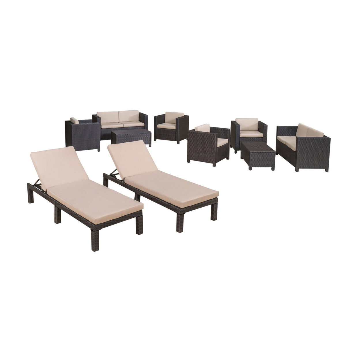Puerta Outdoor 10-piece Wicker Patio Set with Cushions by Christopher Knight Home