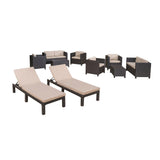 Puerta Outdoor 10-piece Wicker Patio Set with Cushions by Christopher Knight Home