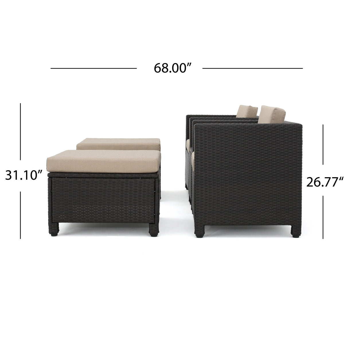 Puerta Outdoor 10-piece Wicker Sofa Set Collection with Cushions by Christopher Knight Home