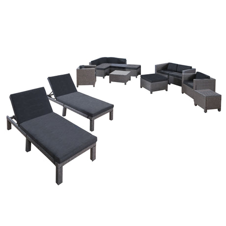 Puerta Outdoor 13-piece Cushioned Wicker Patio Set by Christopher Knight Home